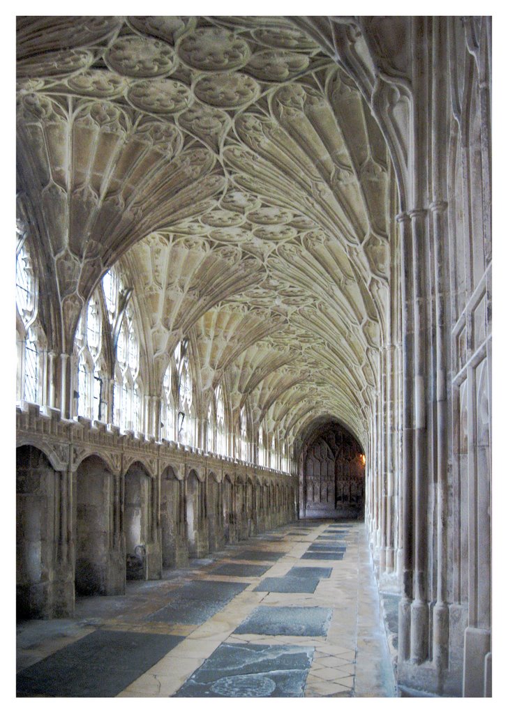 Cloisters - Gloucester Cathedral by Desmond Riordan