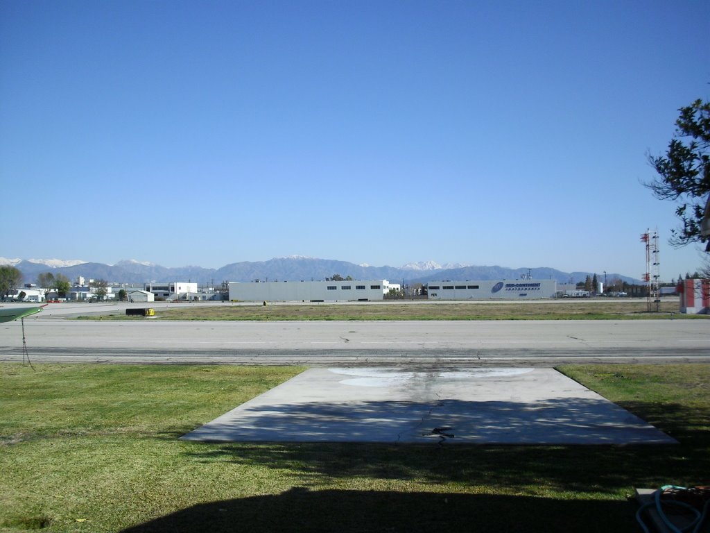 Snow on Mt Wilson area as seen from Van Nuys Airport. by Dave_B_1