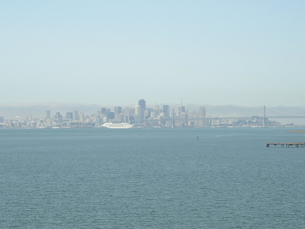 San Francisco and the Bay Bridge from USS Hornet by Steve Schar