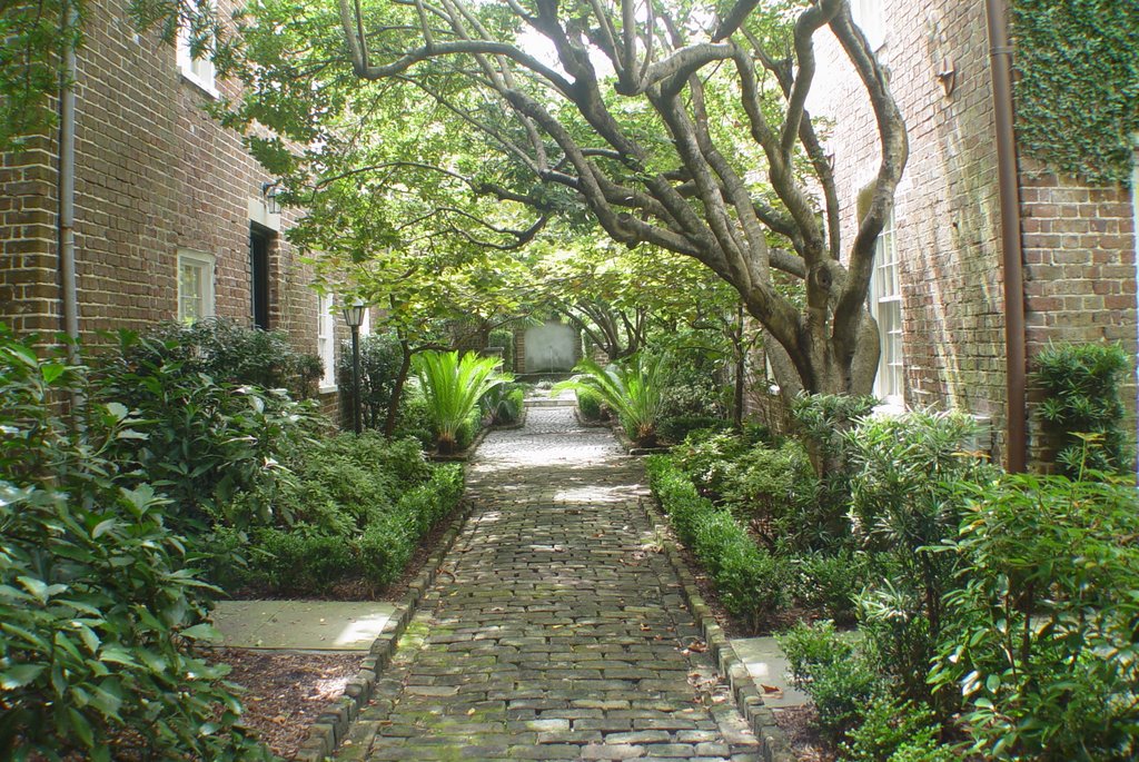 Quaint courtyard off Church street, Charleston (8-2009) by Ken Badgley