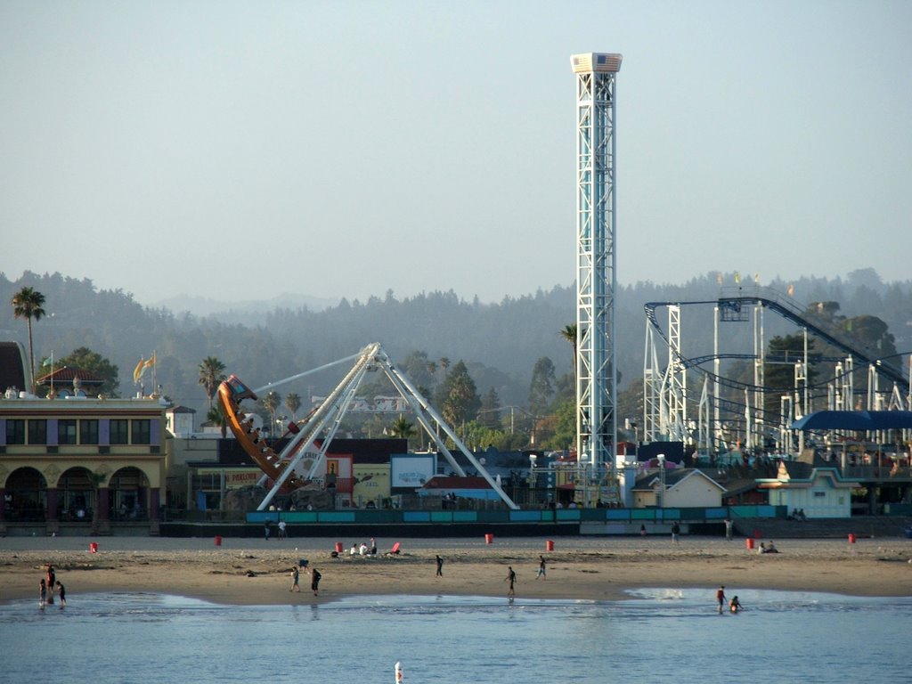 Santa Cruz Beach Boardwalk From The End Of The Santa Cruz Wharf 8-23-2009 by Kyle Stephen Smith