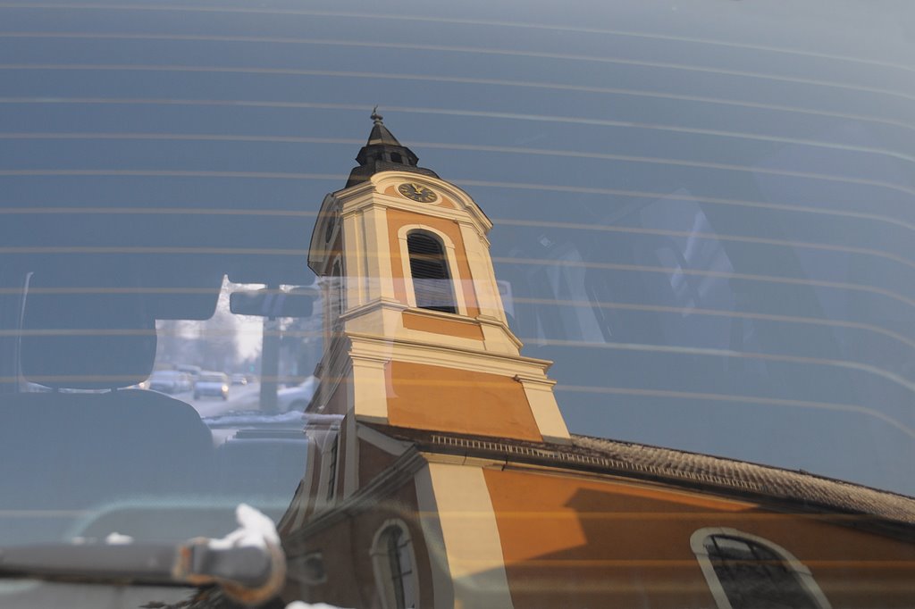 Ev. Kirche im Rückfenster by Fotogruppe Edingen HDW