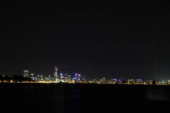 Perth City View From Dene Mann Jetty At Night by EOS20