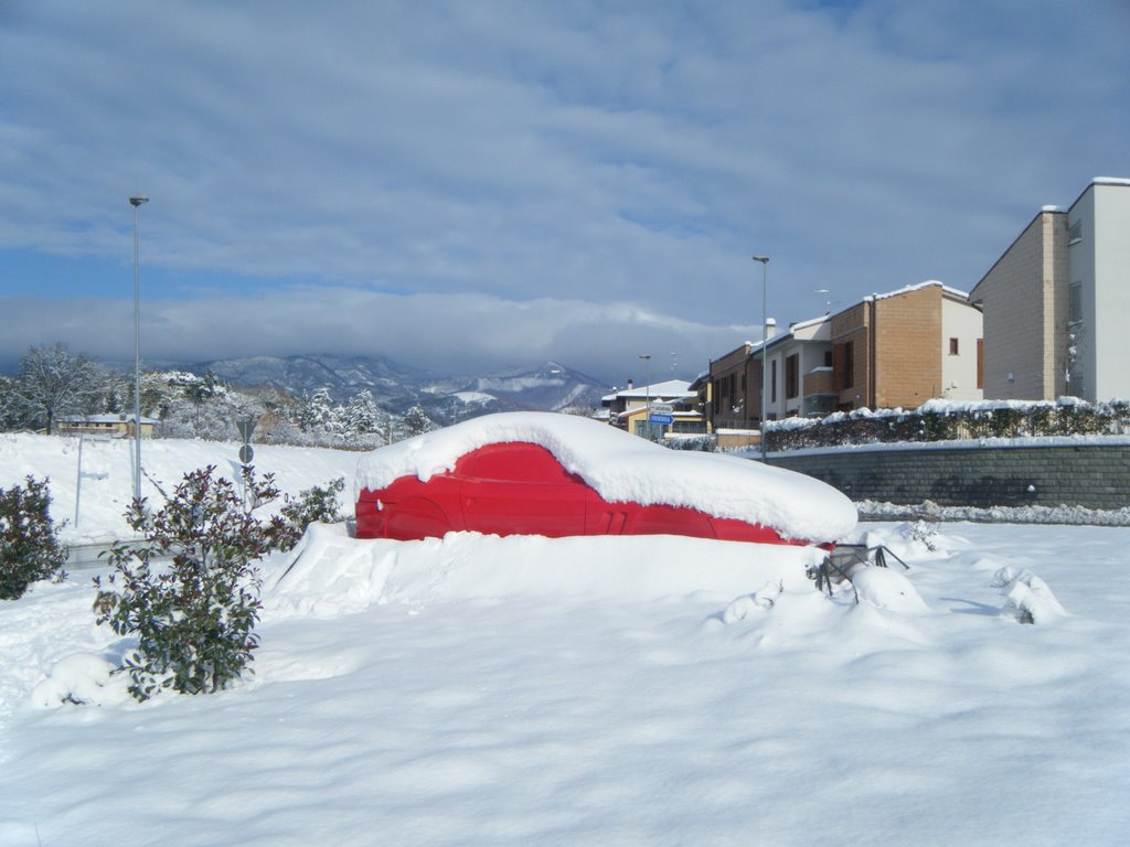 Rotonda Ferrari sotto la neve (Scarperia) by Mario Nocentini