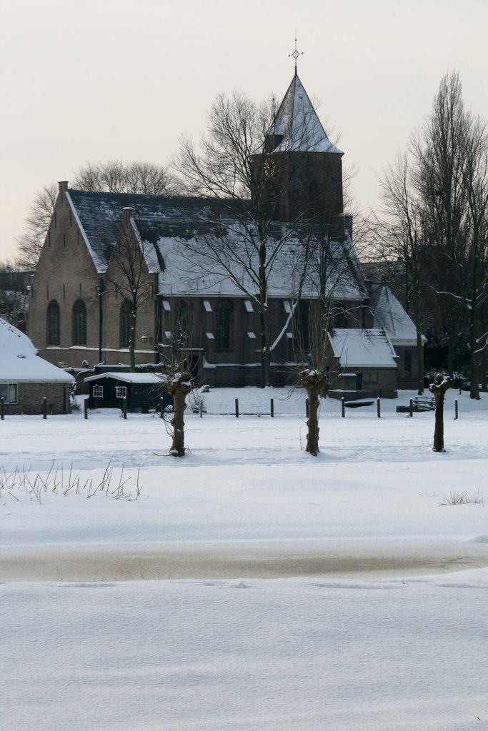 Schiedam, protestant church in the former village of Kethel by Martin van den Bogaerdt