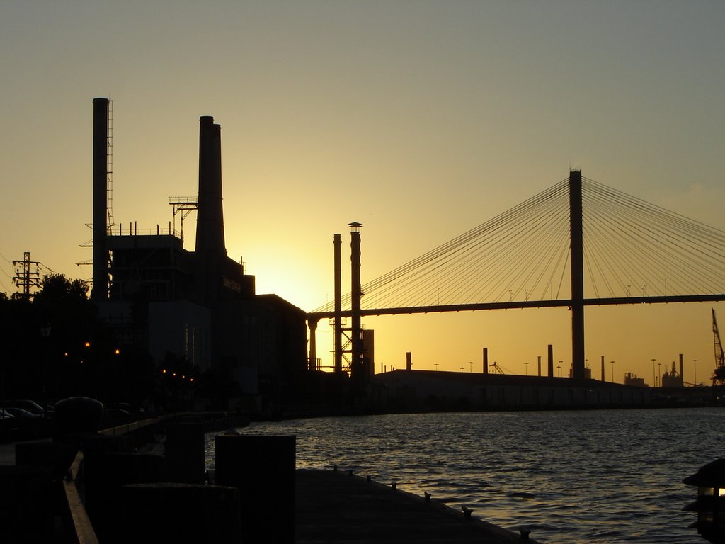 Talmadge bridge sunset by treesaints