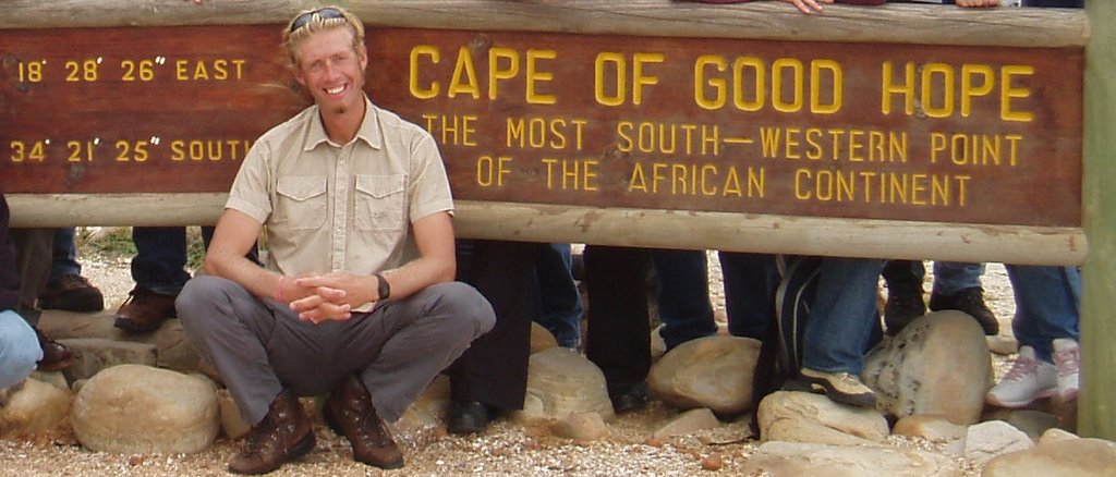 Vincent at the Cape of Good Hope sign, S.A. by vinschutte