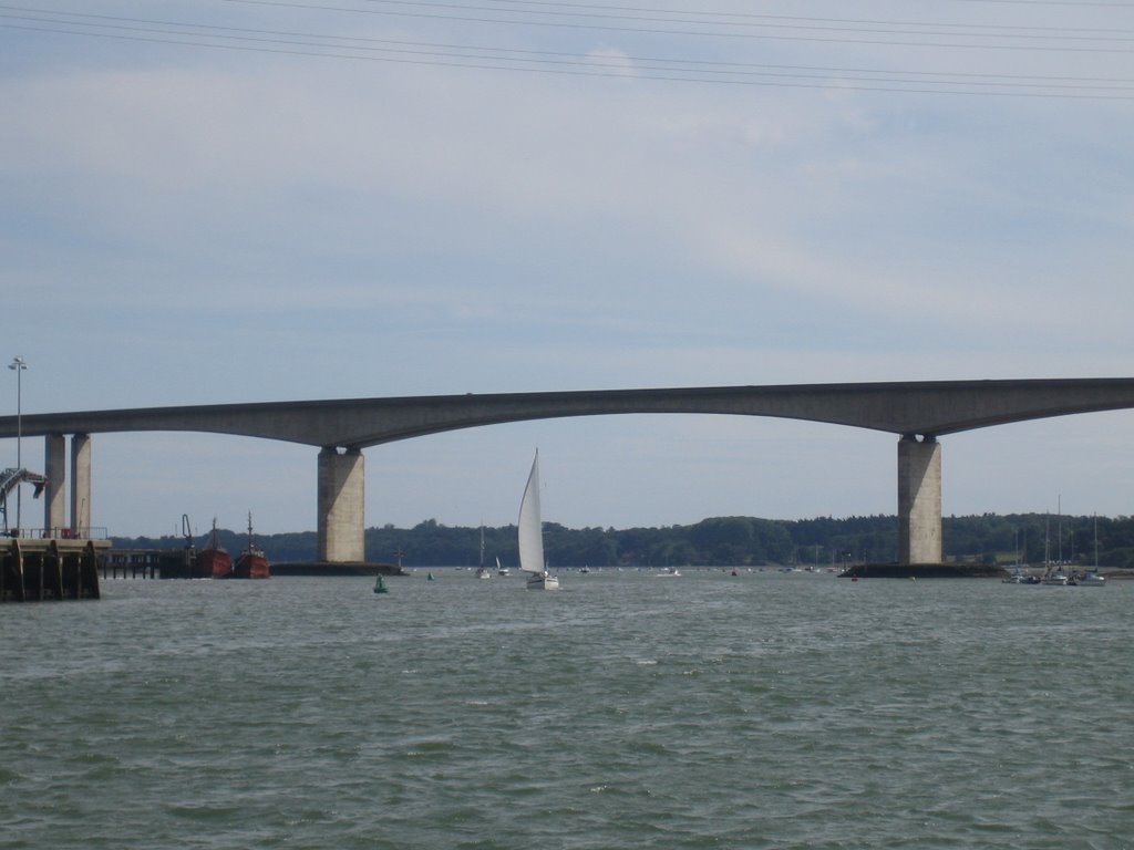 Orwell Bridge from middle of River Orwell by whaymans