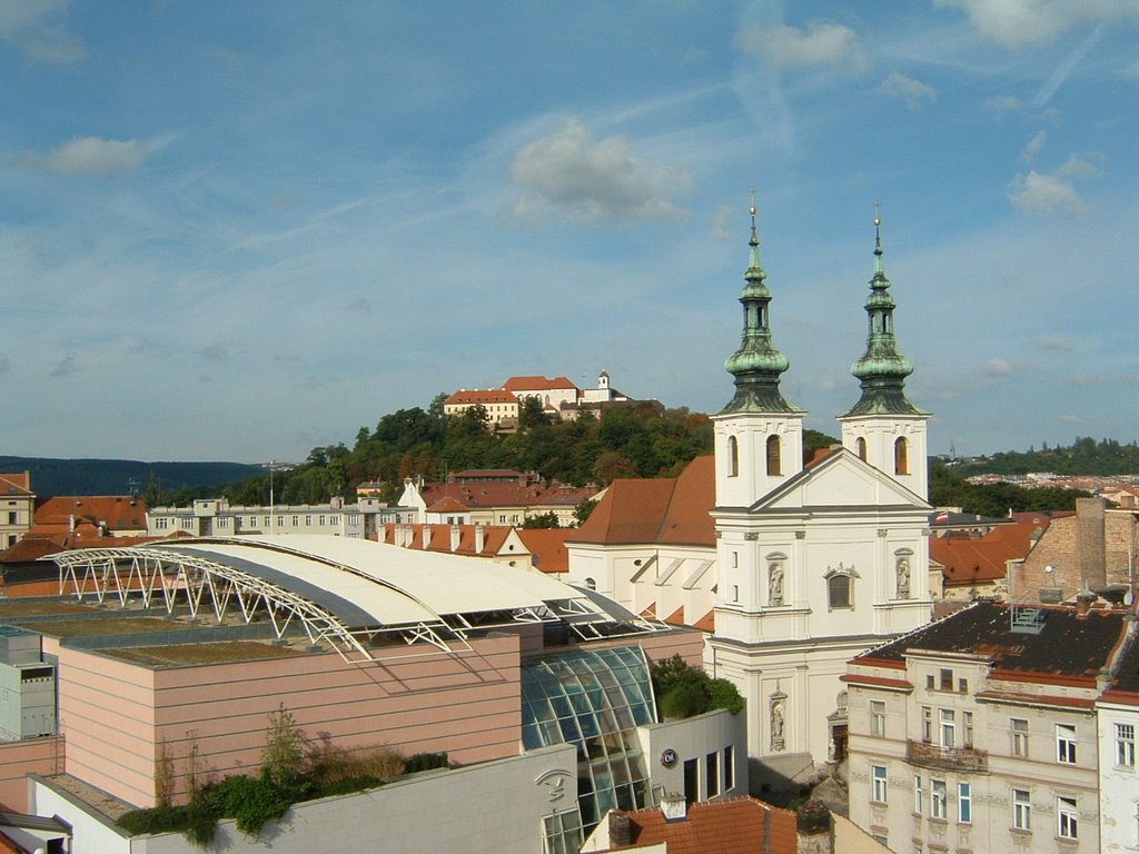 Brno, Czech Republic - View of Castle Spilberk from Town Hall Tower by DSPrice