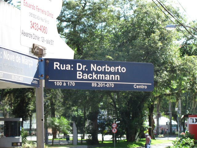 Rua Dr. Norberto Bachmann em dezembro de 2009 - a placa está errada! by Fluzão