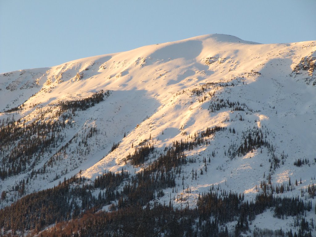 Gorgeous Whistler Mountain Shimmering in Morning Light, Jasper AB, Dec '09 by David Cure-Hryciuk