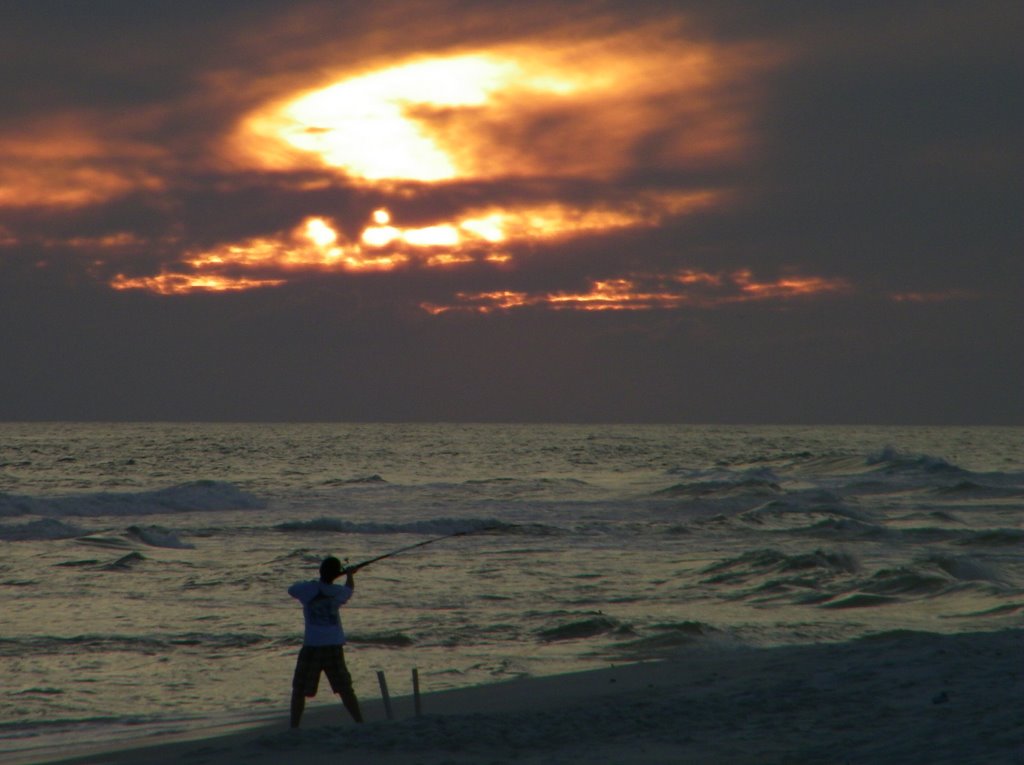 Casting effortlessly into the Gulf at Pensacola Beach by wnoble