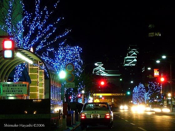 Chrismas night at Kumamoto Castle by Shinchan