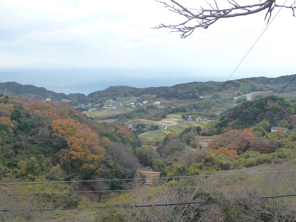 「あわじ花さじき」から見た野島常磐の風景　Scenary of Nojima-tokiwa from Awaji Hanasajiki by Daichi Kohmoto ☆河本大地