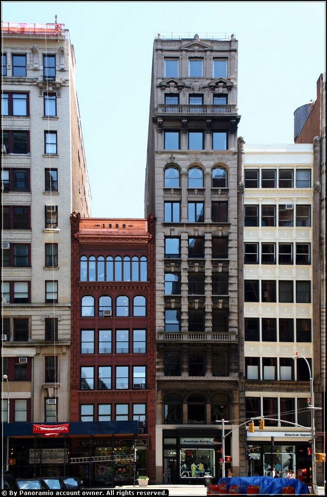 716 -712 Broadway - NOHO, NYC - July 2008 . . . . These three cast iron buildings were built between 1890 and 1897, for commercial use. Located in the NOHO Historic District, all are now apartment houses. by LuciaM