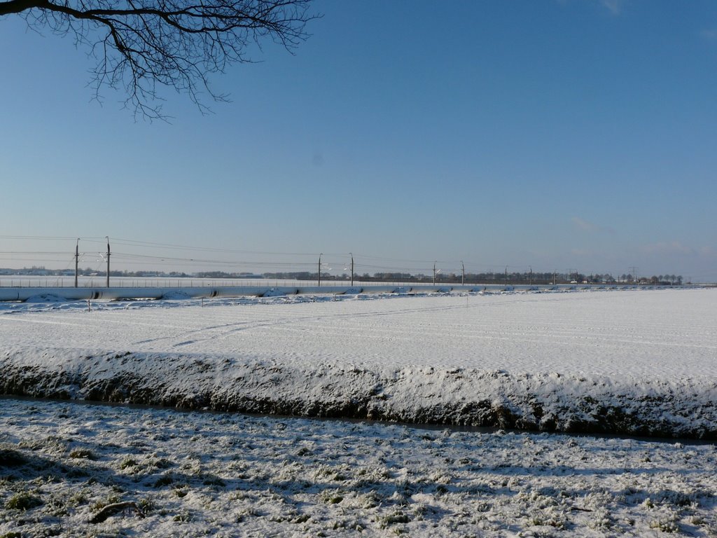 Gaspijpleiding van Projekt Scheldegas in aanleg. by Han de Ridder