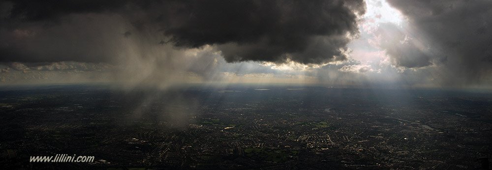 London and the rain aerial view by marcolillini