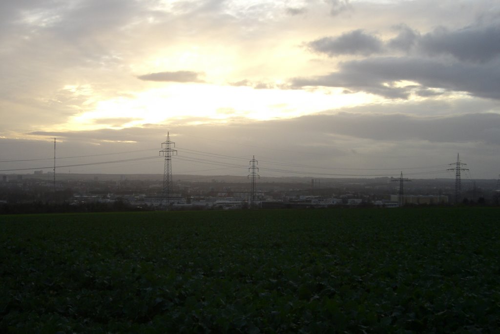 Sunset over distant Mainz by Shawn Peaslee