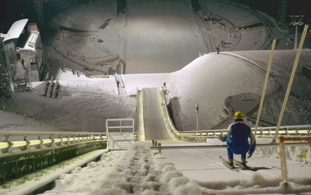 Ski-jumping at Lillehammer, December 1993 by Gunnar Maehlum