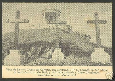 Three Crosses in 1940s Postcard by Ernesto J. de la Fe