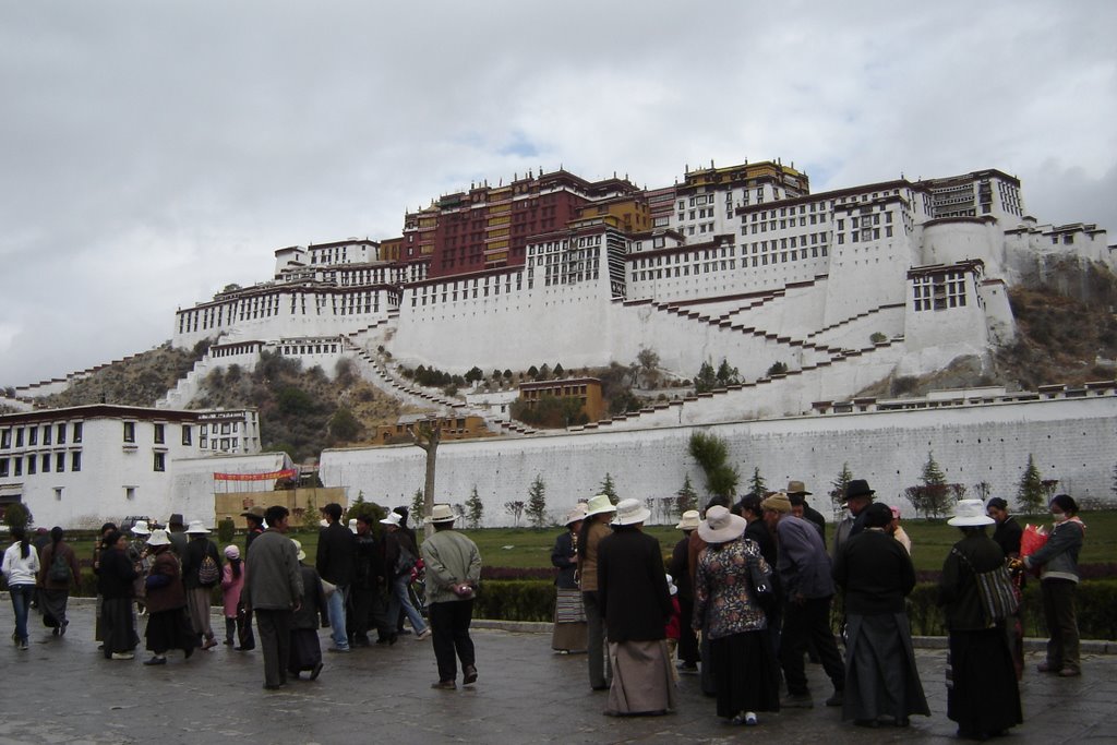 Pilgrims walking the Potala kora by Bob Witlox