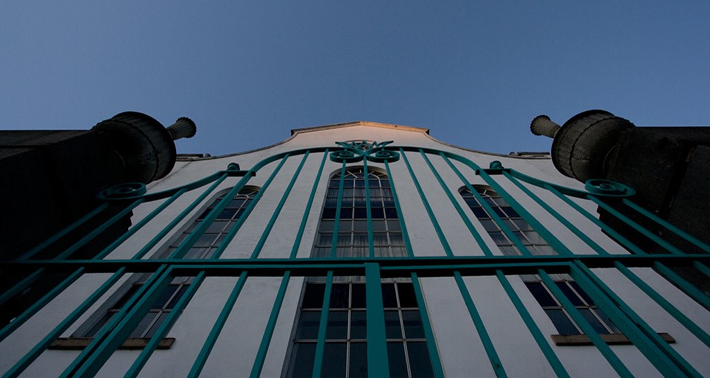 The Church gates from below by Billicatons