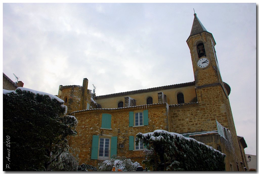 Eglise, Jonquerettes, Provence, Vaucluse, Cotes du Rhône, France. by © P. Amet