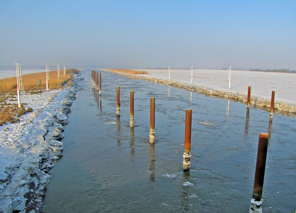 Blick vom Pinnausperrwerk in Haselau Richtung Elbe by Juliane Herrmann