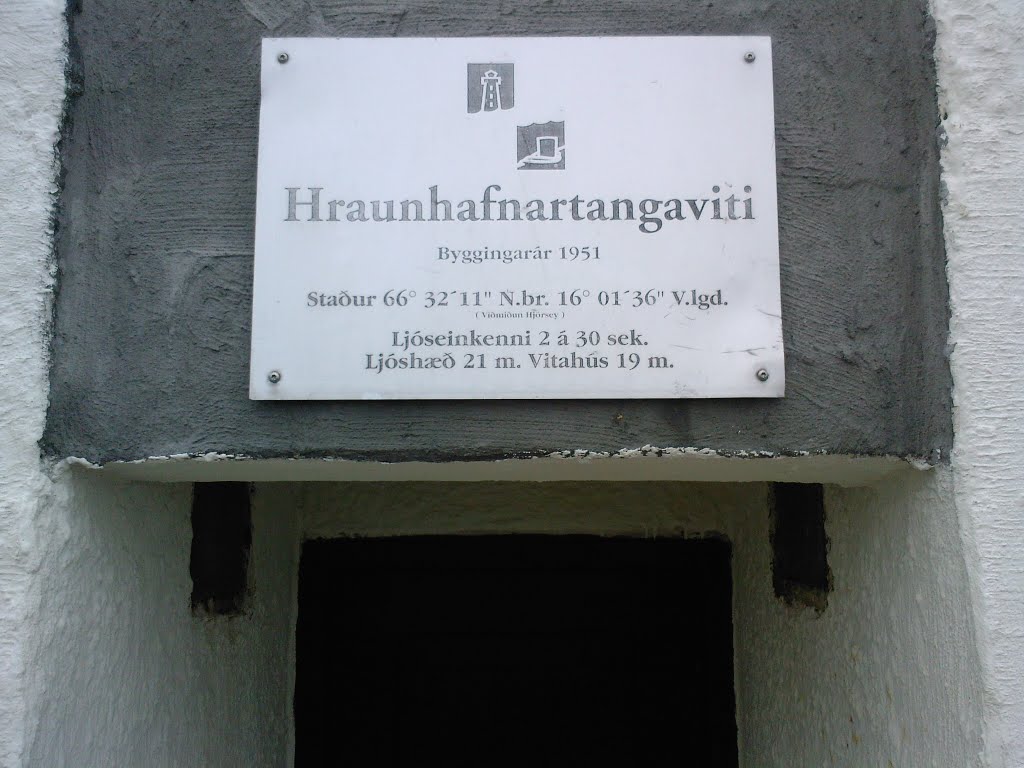 Hraunhafnartangaviti Lighthouse - Door Sign by quisistabenissimo