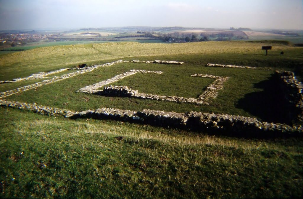 Maiden Castle with Roman Temple by John Curtis