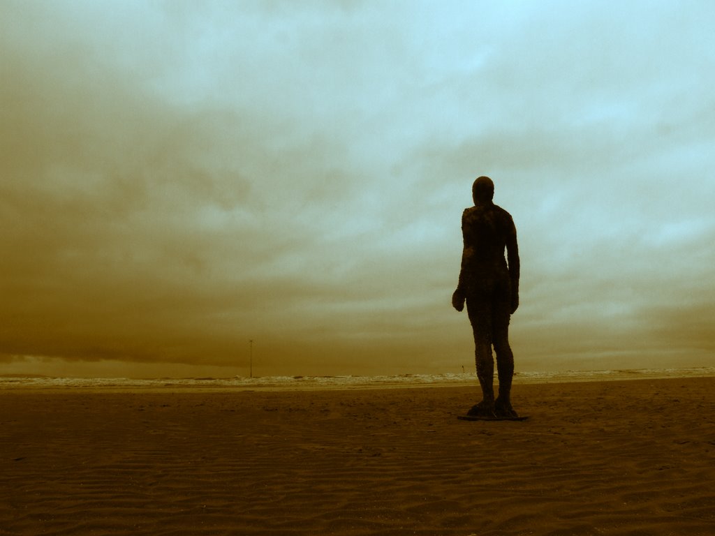 Crosby Beach Man by peterpanhandler