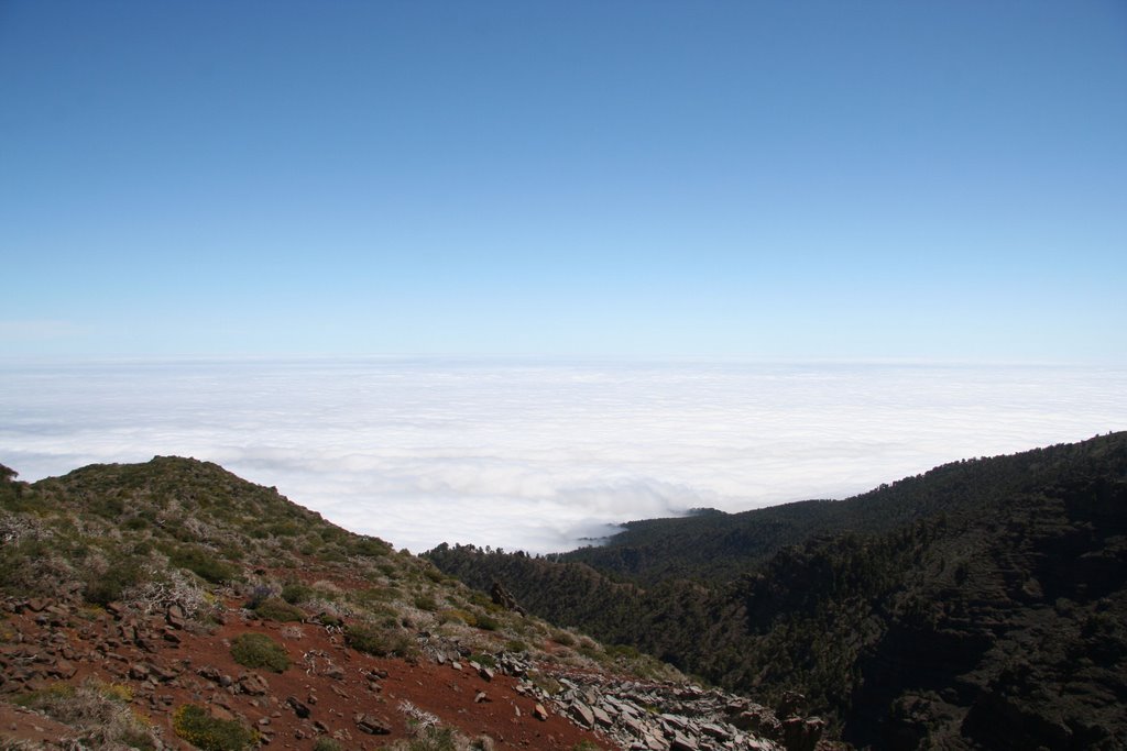 View over clouds from top of island la palma by André de Vries