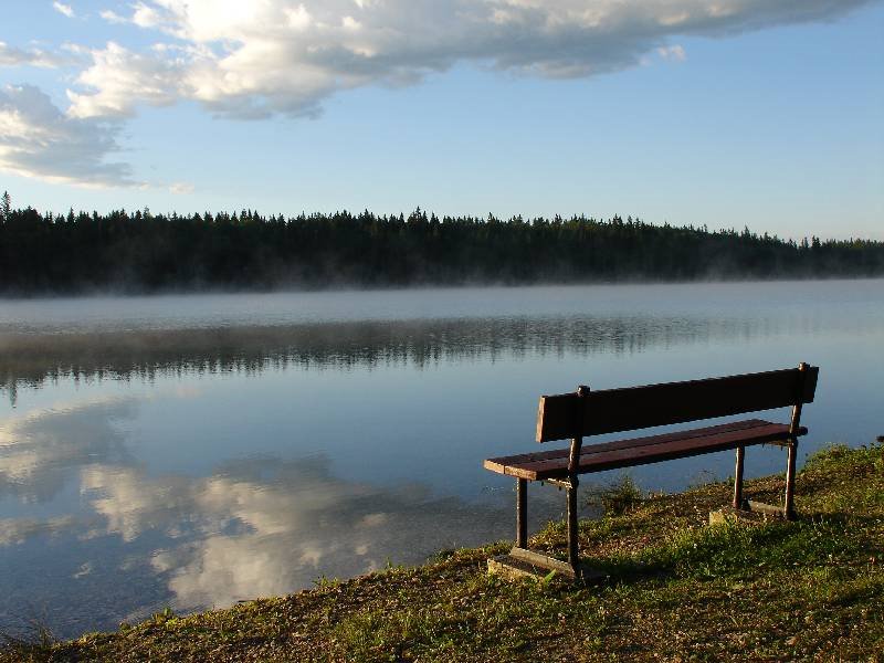 Morning Mist at East Blue Lake, Duck Mtn Provincial Park by duckboots