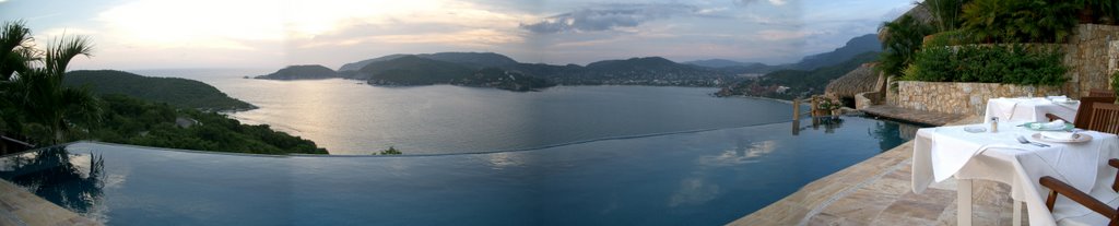 Zihuatanejo Bay Panorama at Dinner by Absinthe