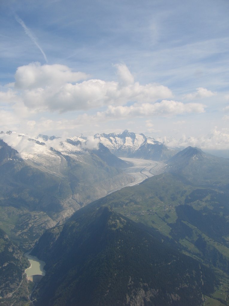 Glacier d'Aletsch et barrage, Stausee Gibidium by René Beuchat