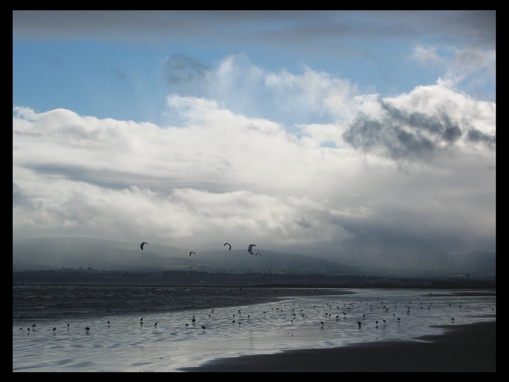 Kitesurfers, Dublin Bay by Corran Horne