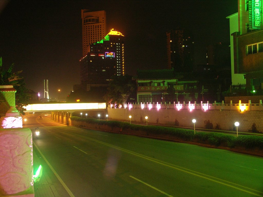 Nanchang Gloria Plaza Hotel by night 20060722 by Robert Kroone