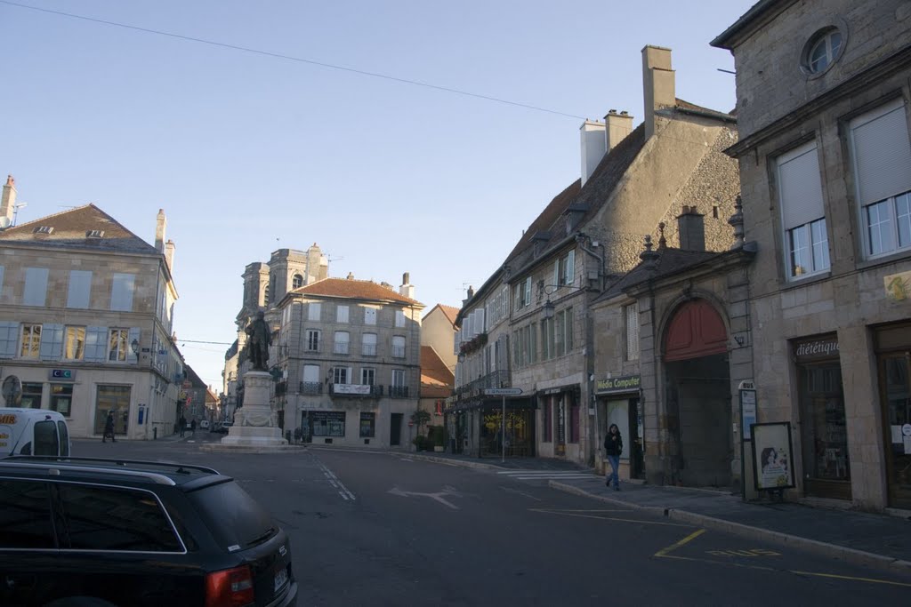 Langres - Place Diderot - View North towards Diderot Statue 1884 by txllxt