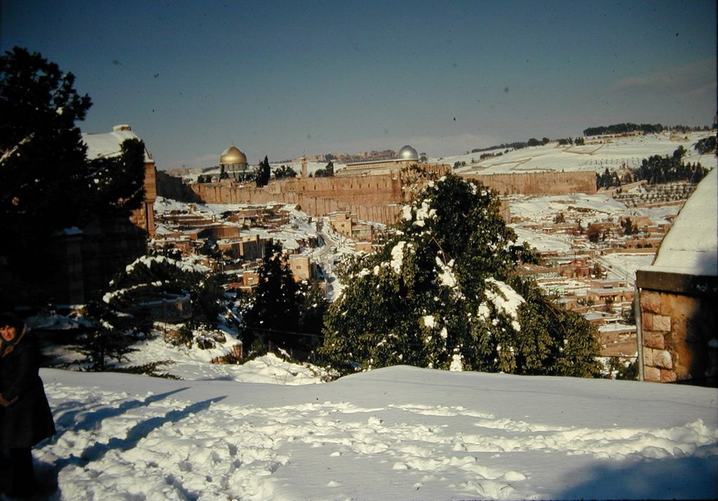 Temple Mount in the snow by Yehiam Salts