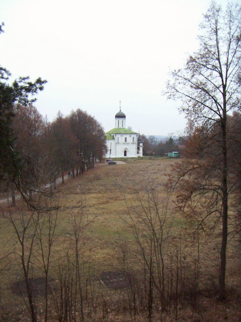 Assumption Cathedral, view from a distant wall of the ancient Zvenigorod settlement by Arseny Khakhalin