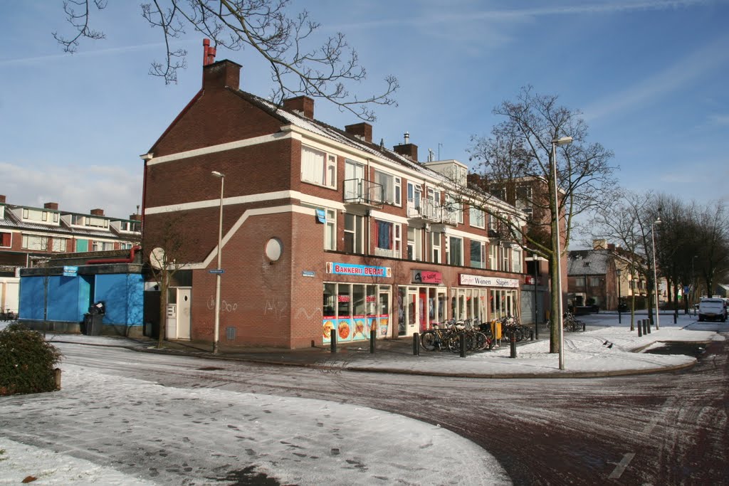 Winkelblok Zwanenvechtlaan in de winter by Carl030nl