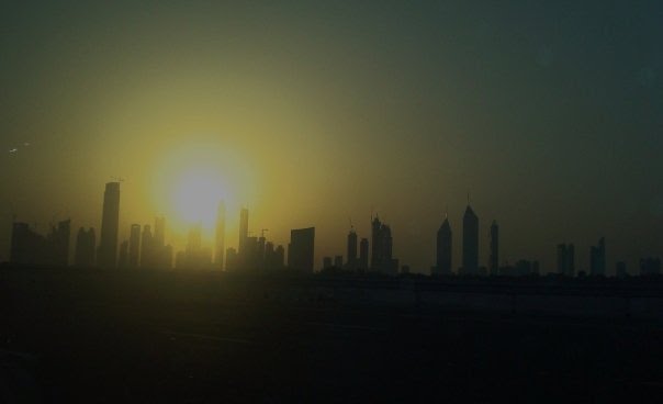 Sheikh Zayed Rd. on sunset by Serge Achkouty