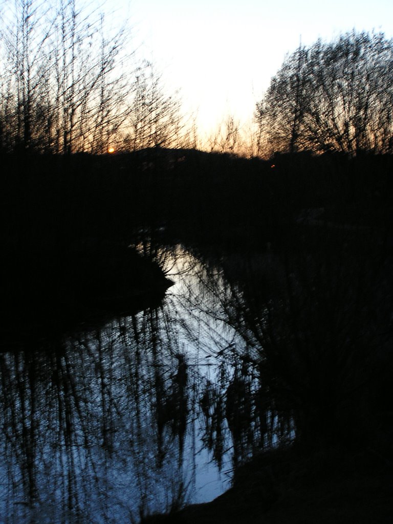 Needham Lake at sunset by Phill Fox