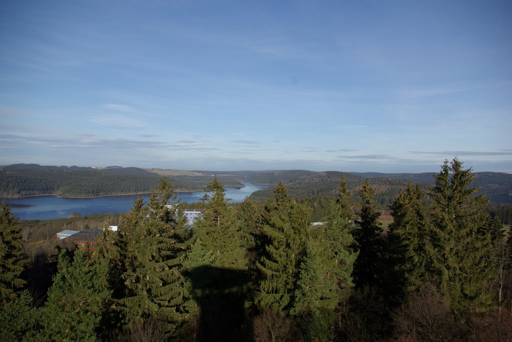 Ausblick (Aussichtsturm *Glück Auf*) zur *Talsperre - Eibenstock* [350°] (i) by Herzi♥81