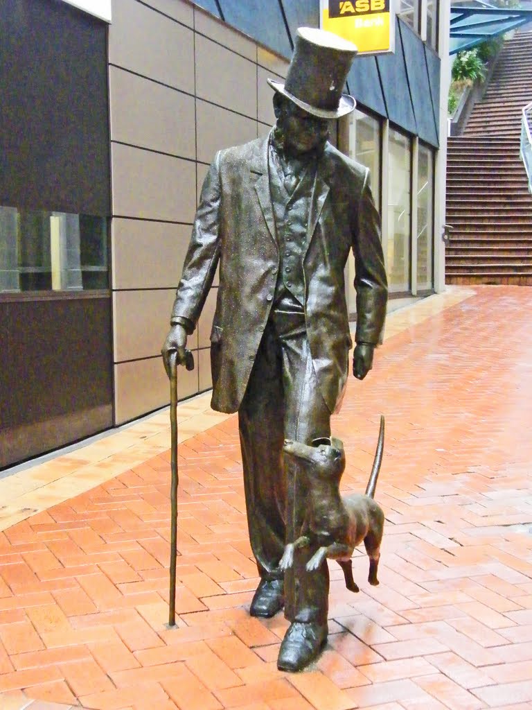 Man and Dachshund Statue by nipper30