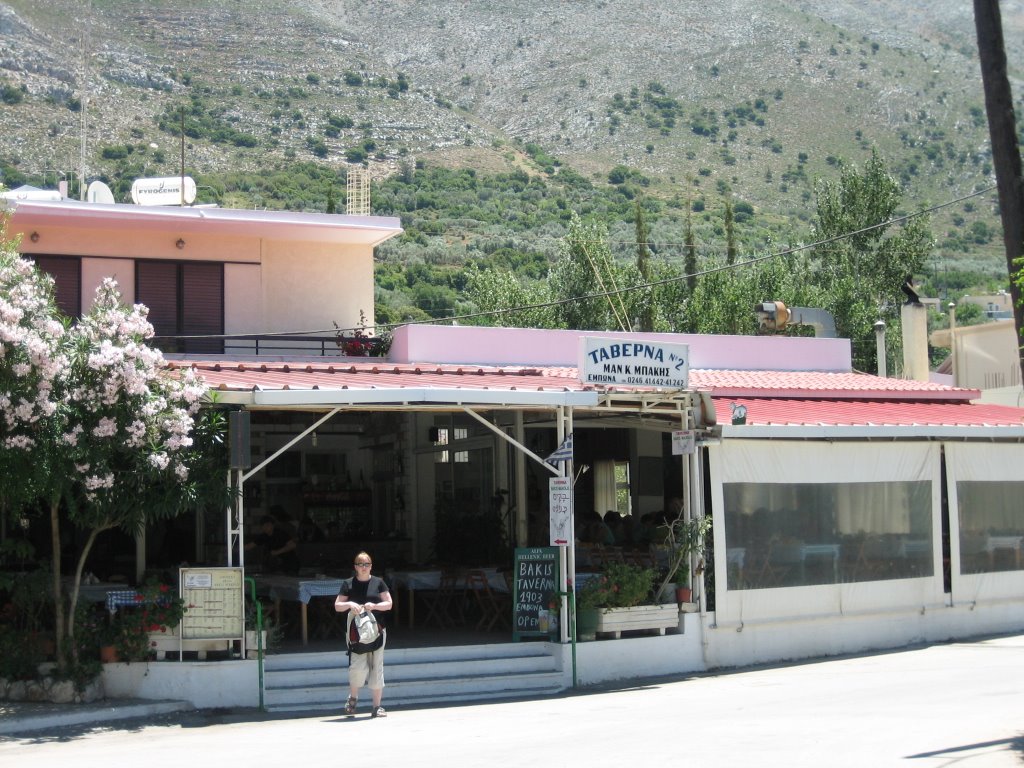 Bakis Taverna in Embona village, Rodos 06/06 - world's best souvlaki and tzatziki ! by inkka