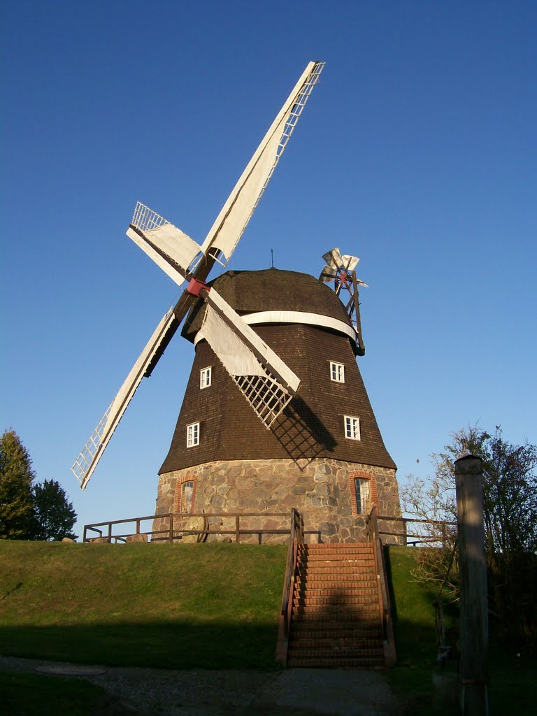 Germany_Mecklenburg_Woldegk_Windmill Museum_dutch octagonal smock windmill with a revolving cap_Erdholländer_100_4368.JPG by George Charleston