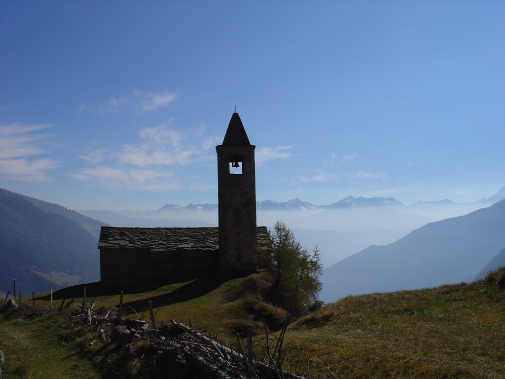 Church San Romerio high above Valle Poschiavo by ruedi_w