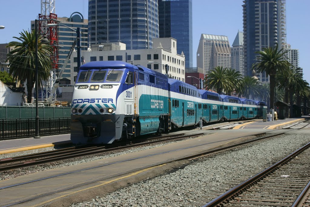 A Coaster leaves San Diego Station by Randy Murphy