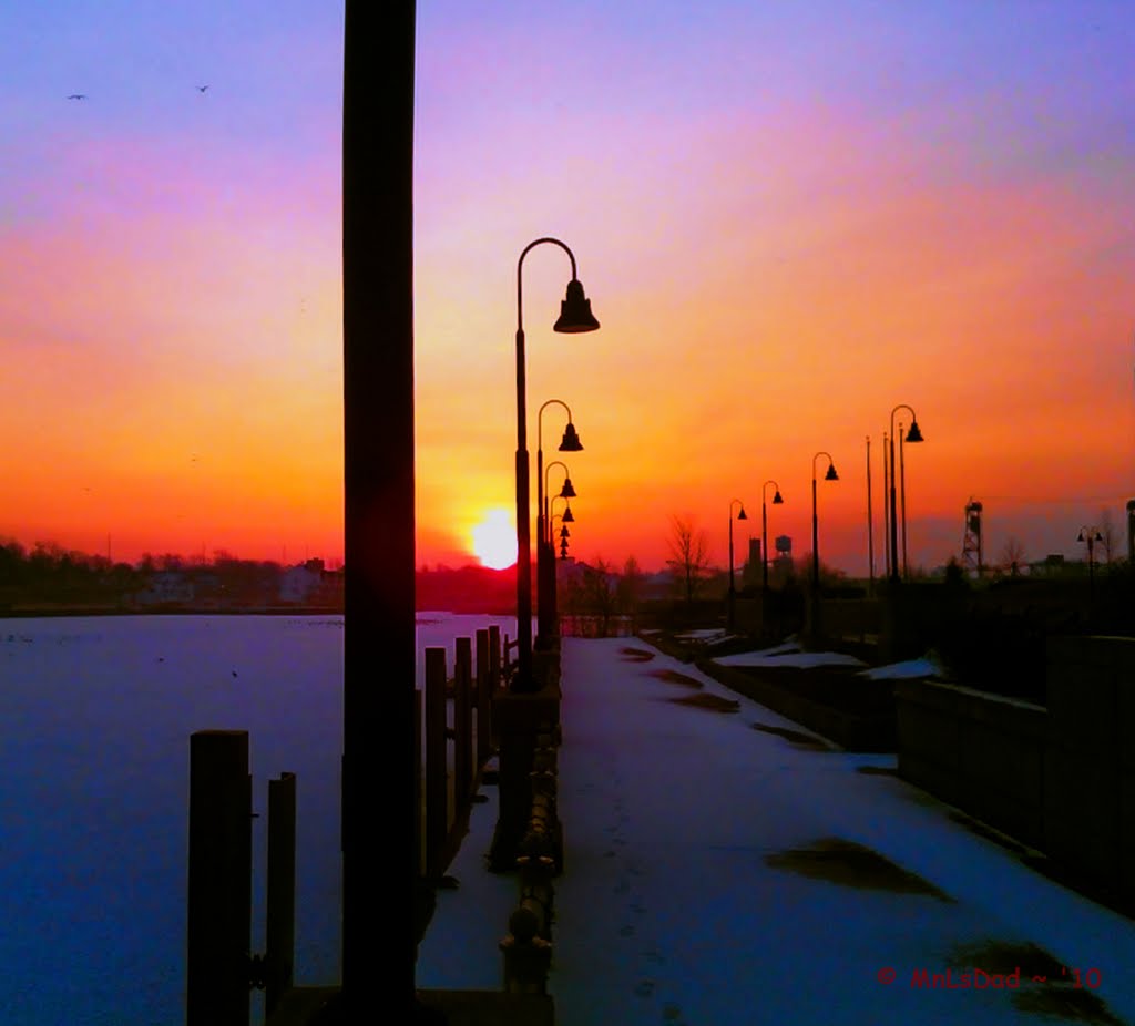 Frosty Black River Sunrise ~ Lorain Ohio by MnLsDad